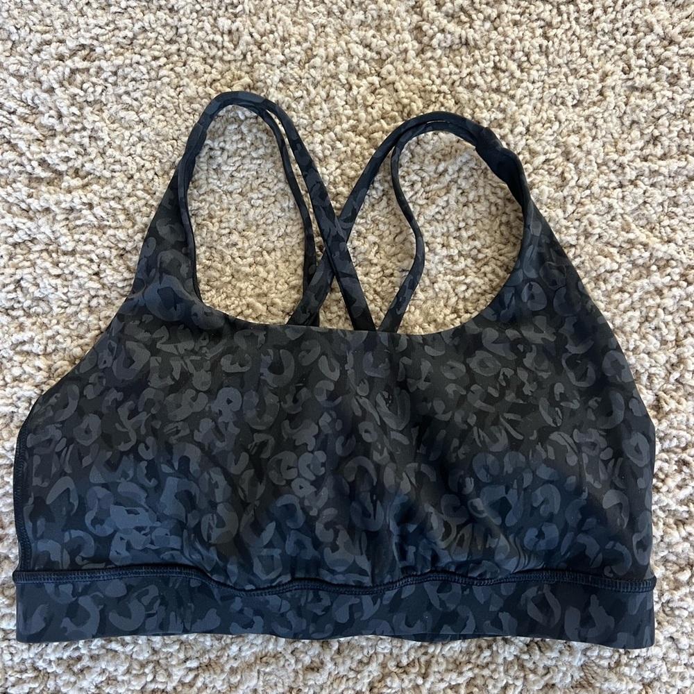 Lululemon Black Patterned Sports Bra